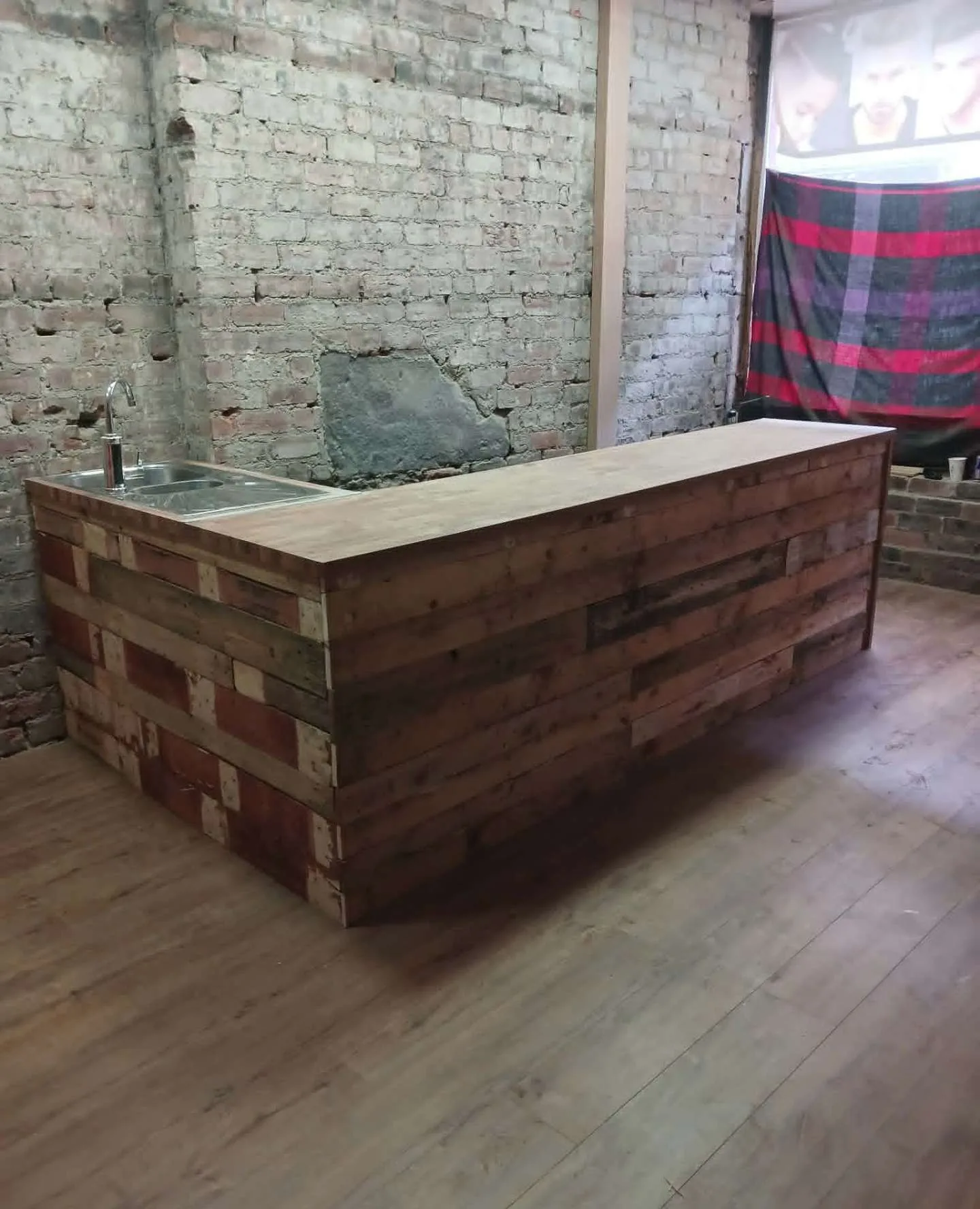Reclaimed timber bar build